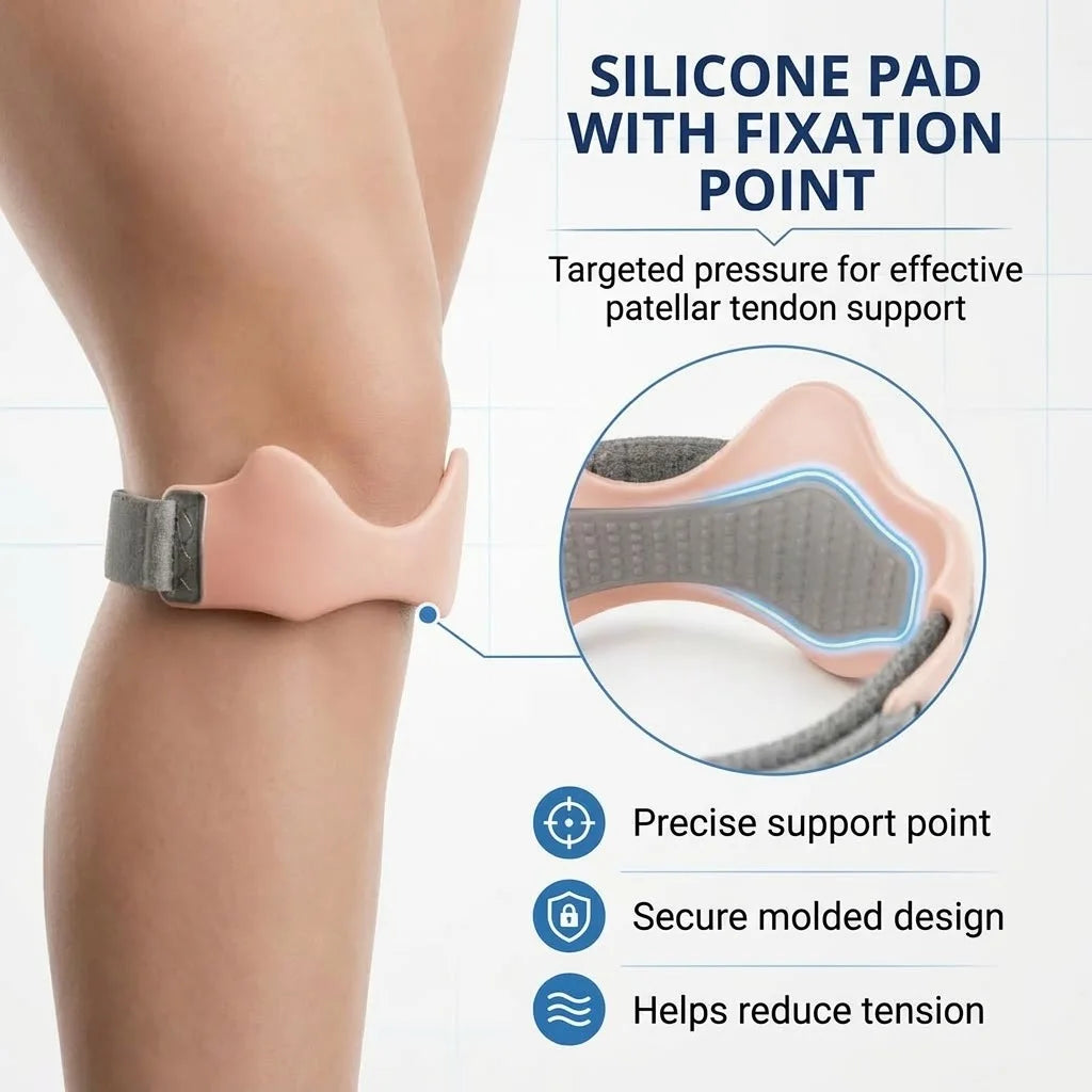 Adjustable Patella Knee Strap – Silicone Pad Tendon Support Band