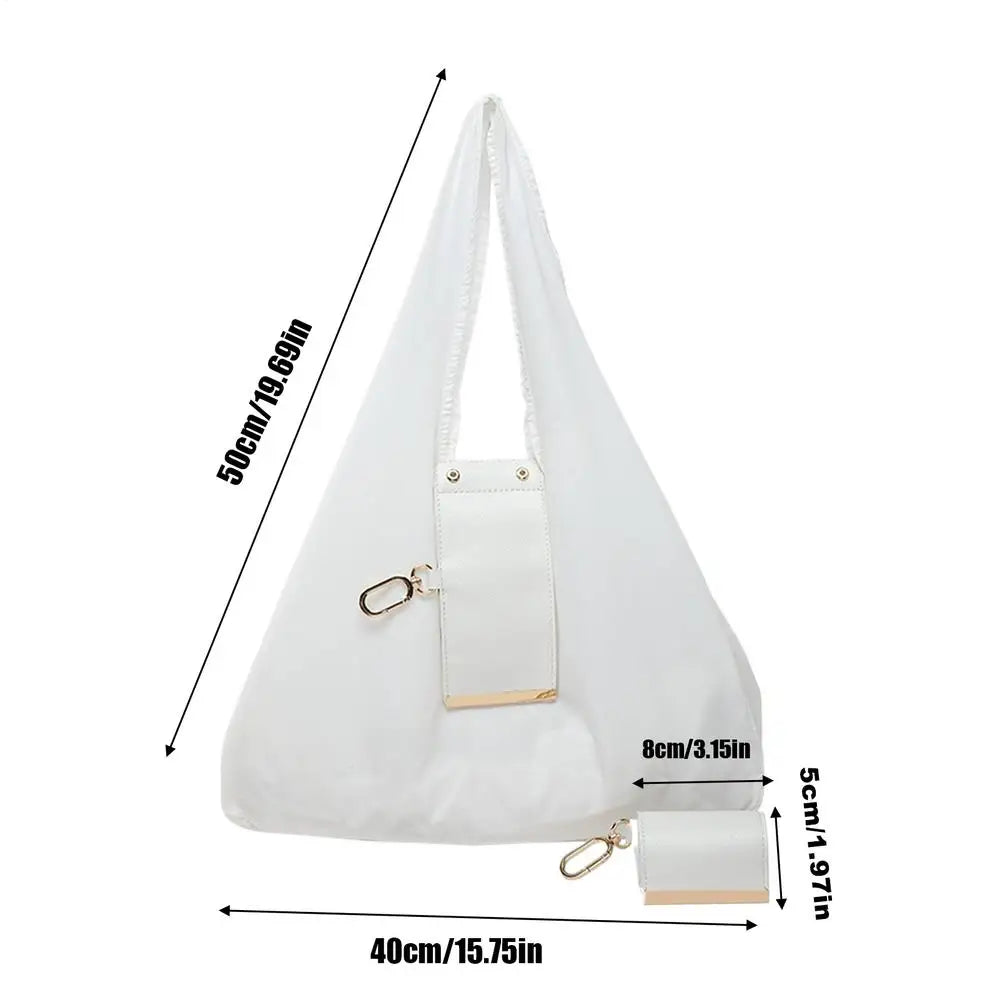 Foldable Mini Tote Bag with Keychain – Lightweight Reusable Shopping Bag
