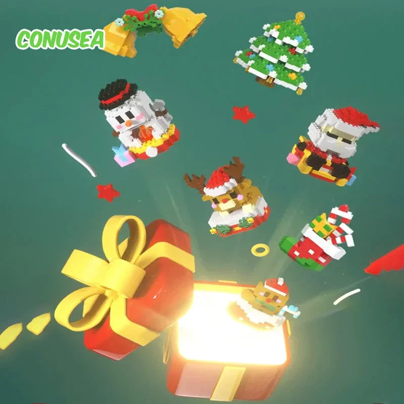 Christmas Micro Building Blocks – Santa & Reindeer DIY Decoration Toy