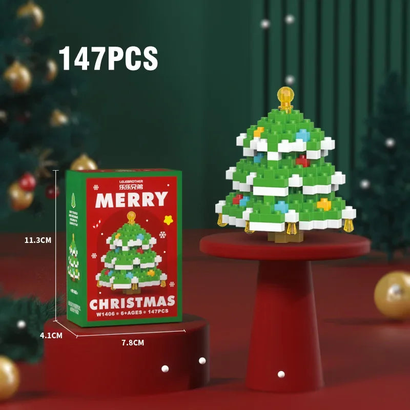 Christmas Micro Building Blocks – Santa & Reindeer DIY Decoration Toy