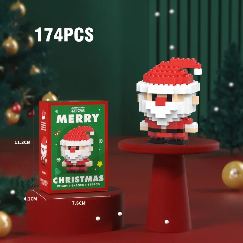 Christmas Micro Building Blocks – Santa & Reindeer DIY Decoration Toy