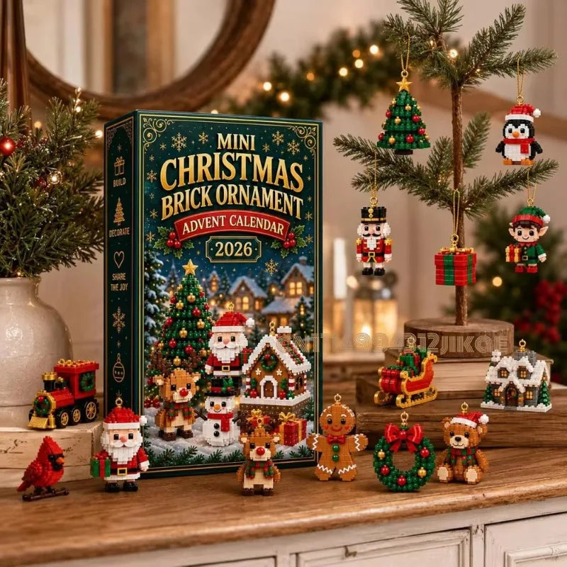 24-Day Christmas Brick Ornament Advent Calendar with Hanging Loops