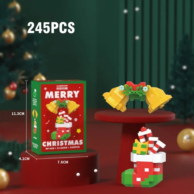 Christmas Micro Building Blocks – Santa & Reindeer DIY Decoration Toy