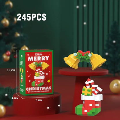 Christmas Micro Building Blocks – Santa & Reindeer DIY Decoration Toy
