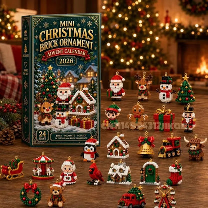 24-Day Christmas Brick Ornament Advent Calendar with Hanging Loops