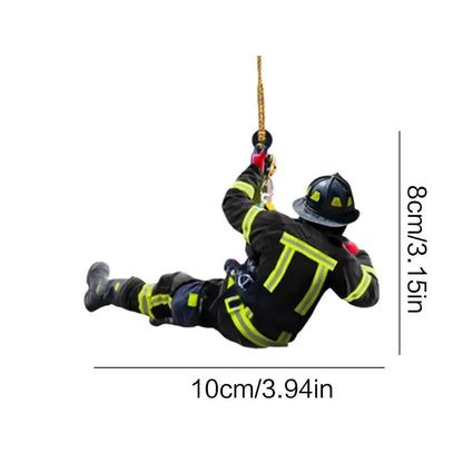 Firefighter Christmas Ornament – Acrylic Hanging Decoration