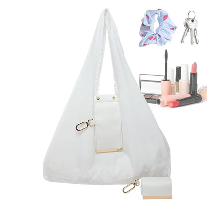 Foldable Mini Tote Bag with Keychain – Lightweight Reusable Shopping Bag