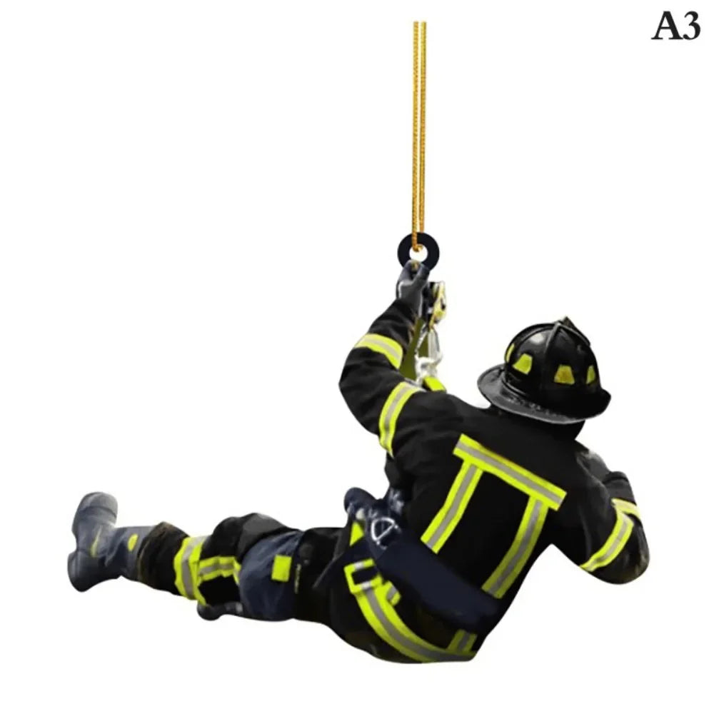 Firefighter Christmas Ornament – Acrylic Hanging Decoration