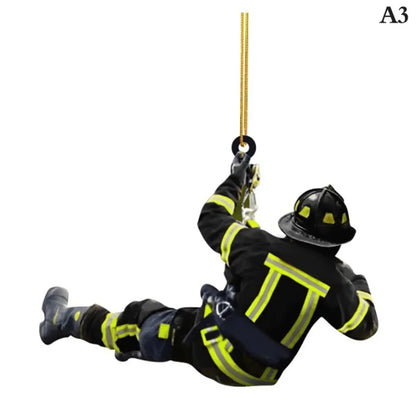 Firefighter Christmas Ornament – Acrylic Hanging Decoration