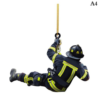 Firefighter Christmas Ornament – Acrylic Hanging Decoration