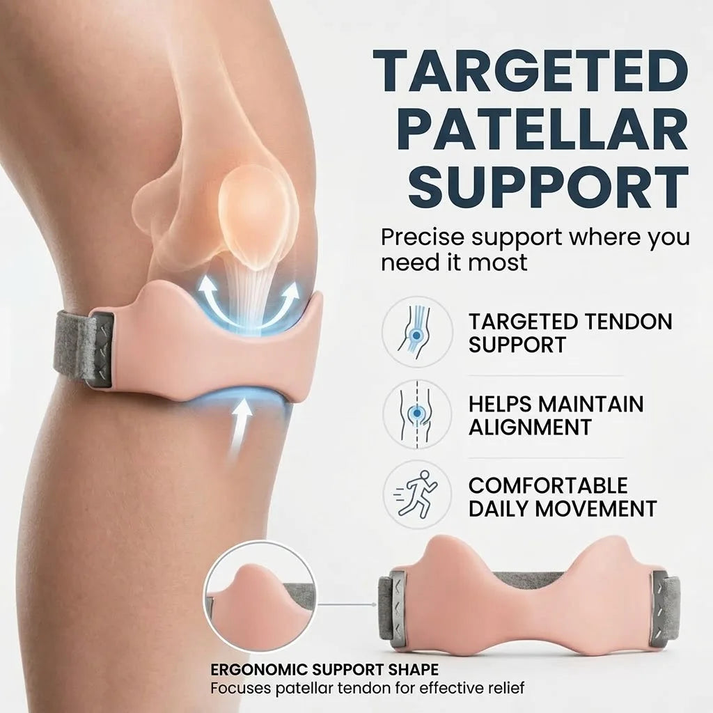 Adjustable Patella Knee Strap – Silicone Pad Tendon Support Band