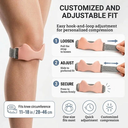 Adjustable Patella Knee Strap – Silicone Pad Tendon Support Band