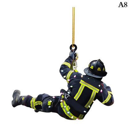 Firefighter Christmas Ornament – Acrylic Hanging Decoration
