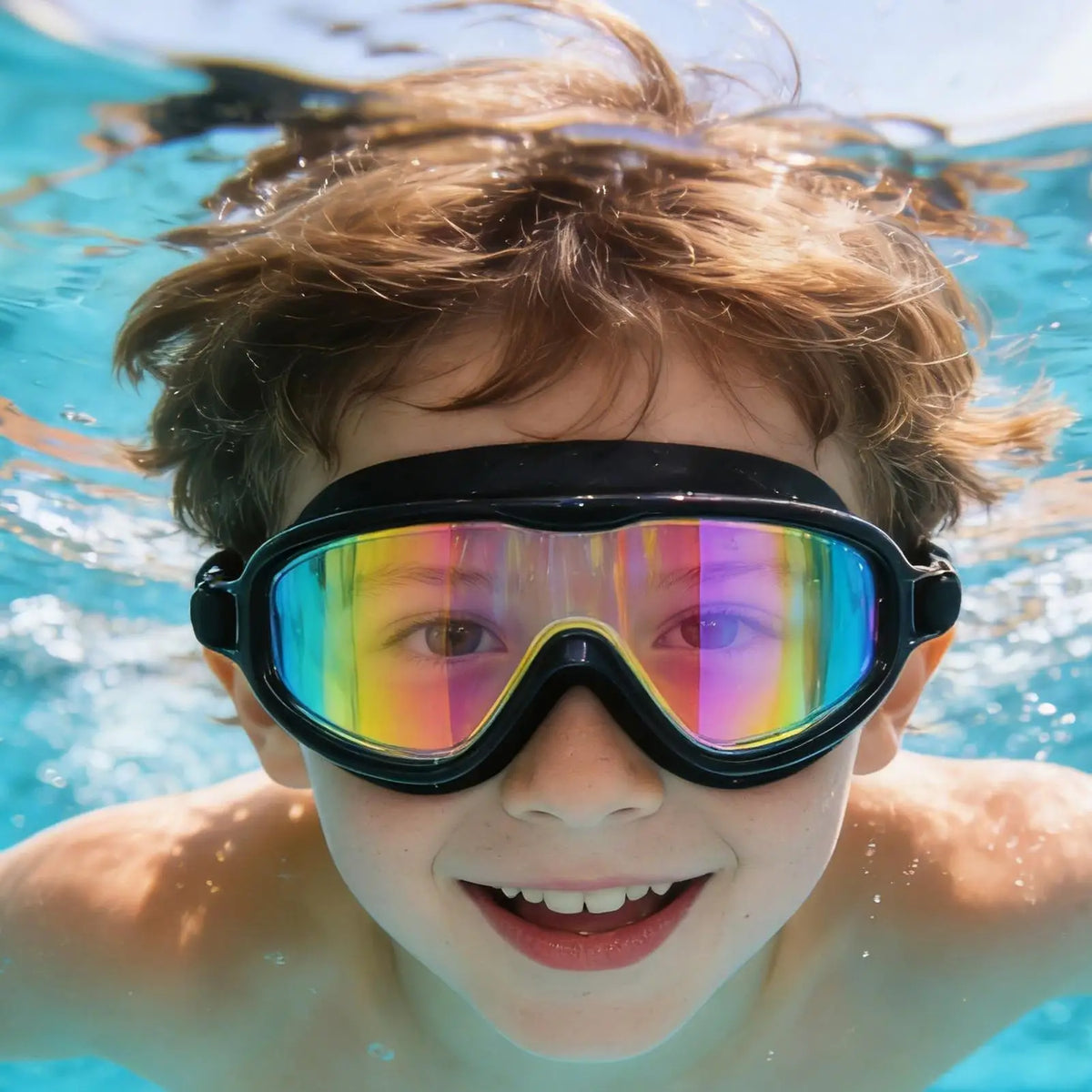 Kids Anti-Fog Swim Goggles – Wide View Silicone Swimming Glasses