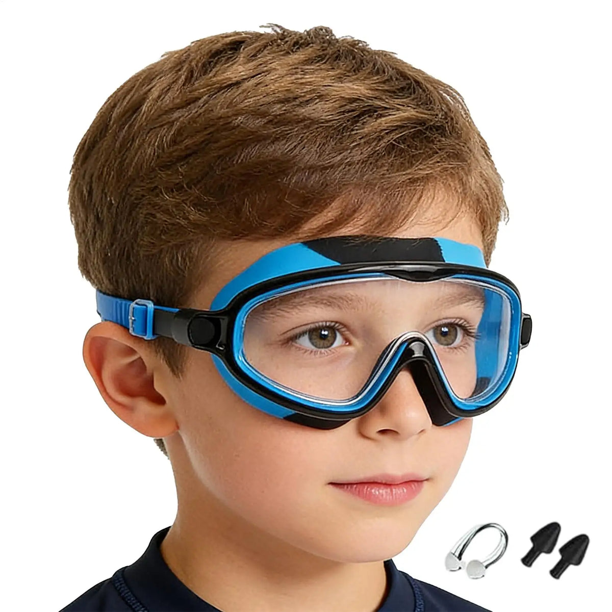 Kids Anti-Fog Swim Goggles – Wide View Silicone Swimming Glasses