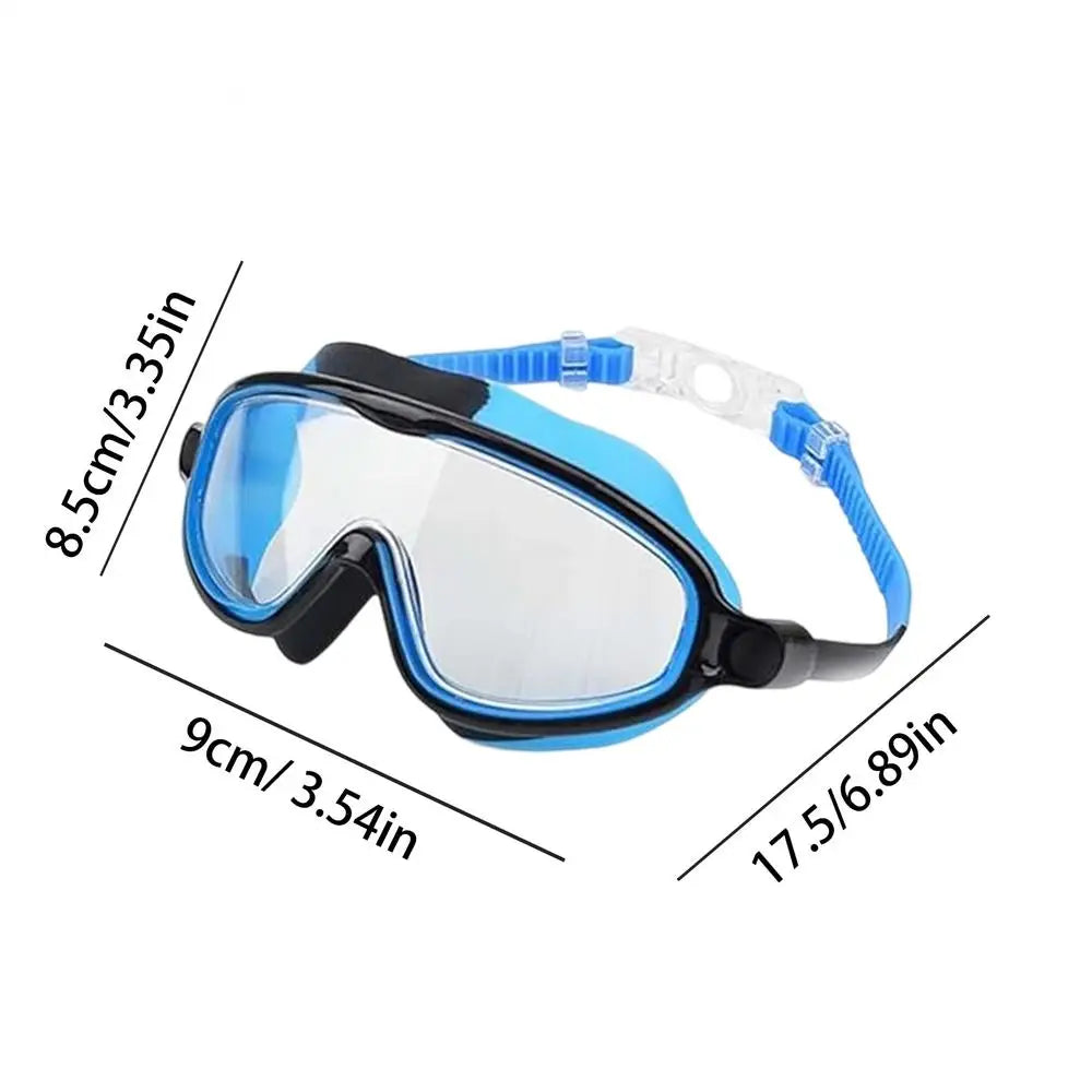 Kids Anti-Fog Swim Goggles – Wide View Silicone Swimming Glasses