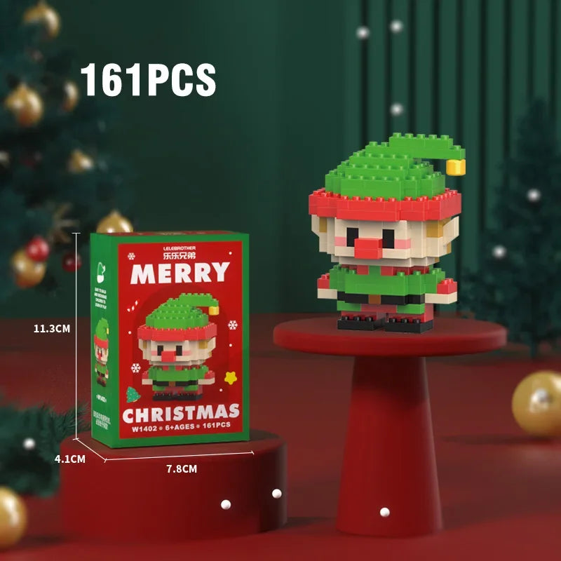 Christmas Micro Building Blocks – Santa & Reindeer DIY Decoration Toy