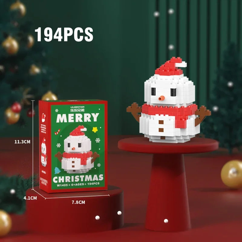 Christmas Micro Building Blocks – Santa & Reindeer DIY Decoration Toy