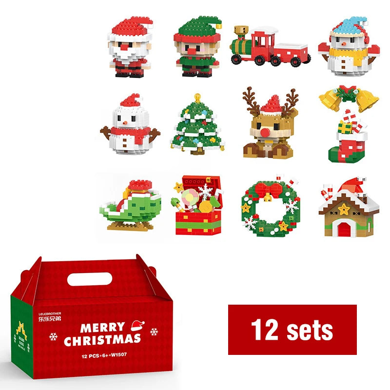 Christmas Micro Building Blocks – Santa & Reindeer DIY Decoration Toy