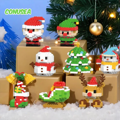 Christmas Micro Building Blocks – Santa & Reindeer DIY Decoration Toy
