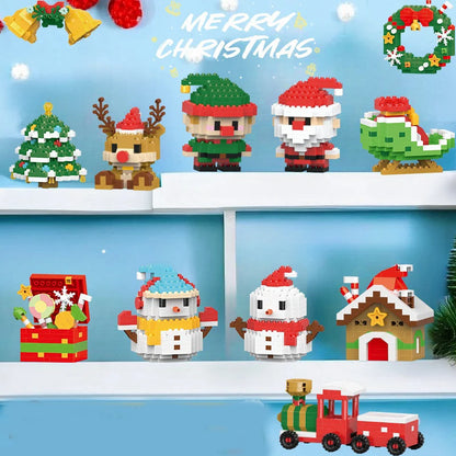 Christmas Micro Building Blocks – Santa & Reindeer DIY Decoration Toy