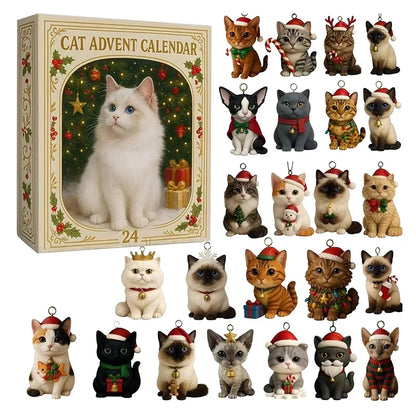 Cat Advent Calendar – 24 Acrylic Kitten Christmas Ornaments