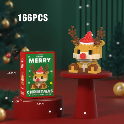 Christmas Micro Building Blocks – Santa & Reindeer DIY Decoration Toy